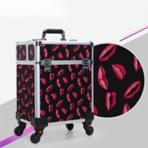 #MU 01-08 Lips Single Layer Multi-use Cosmetic Train Case