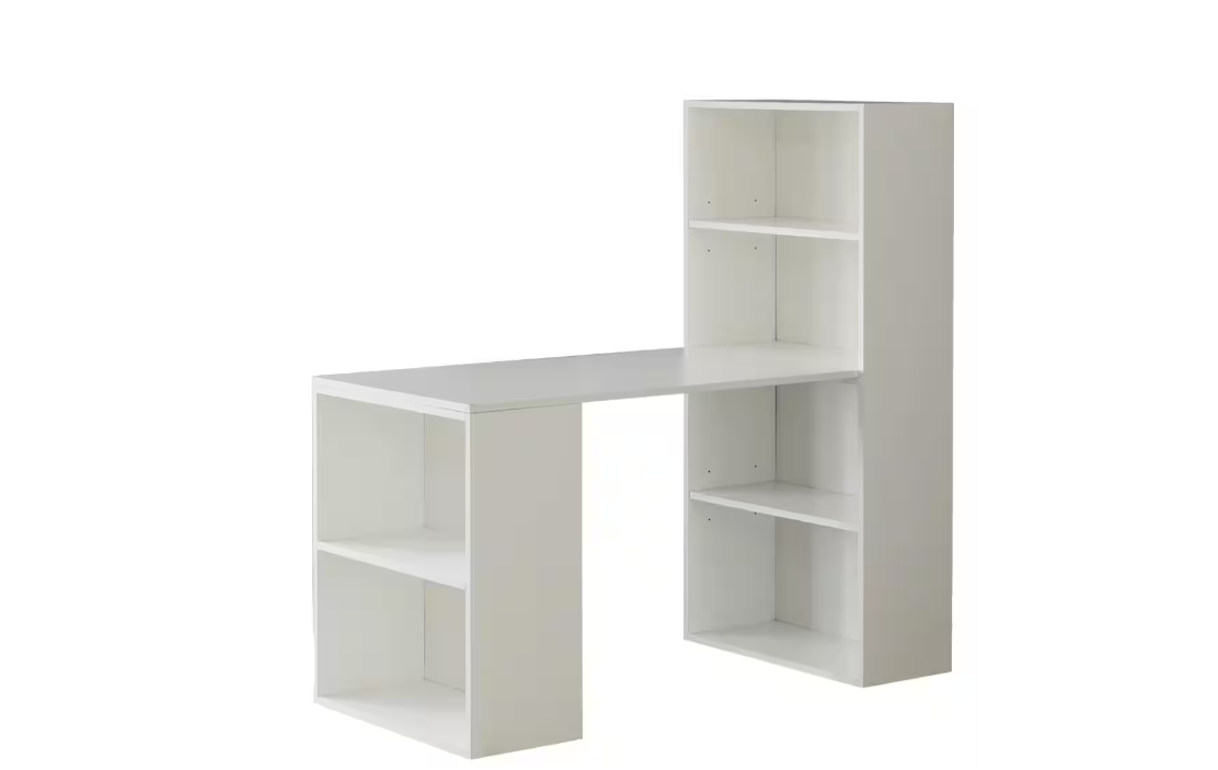 #ZZ 01-05 Computer Desk with Shelves - White - Brand Source