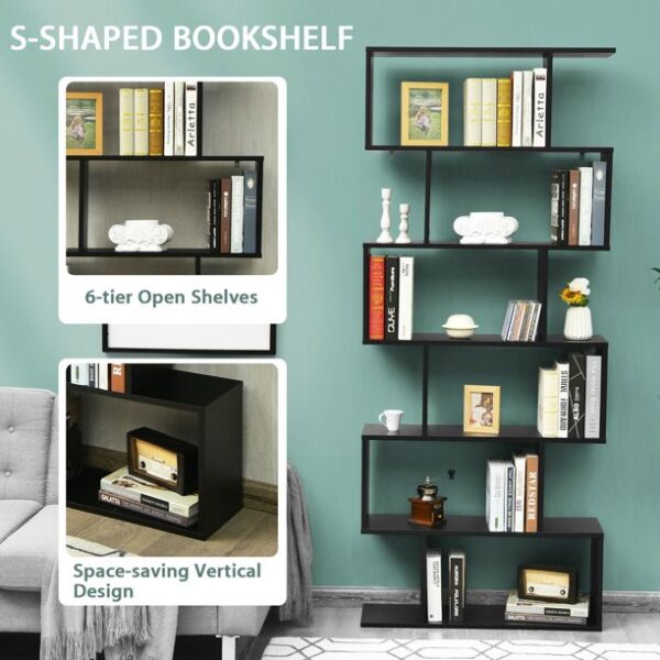 #BC-022BL Black 6 Tier Zig Zag Display Shelf - Image 6