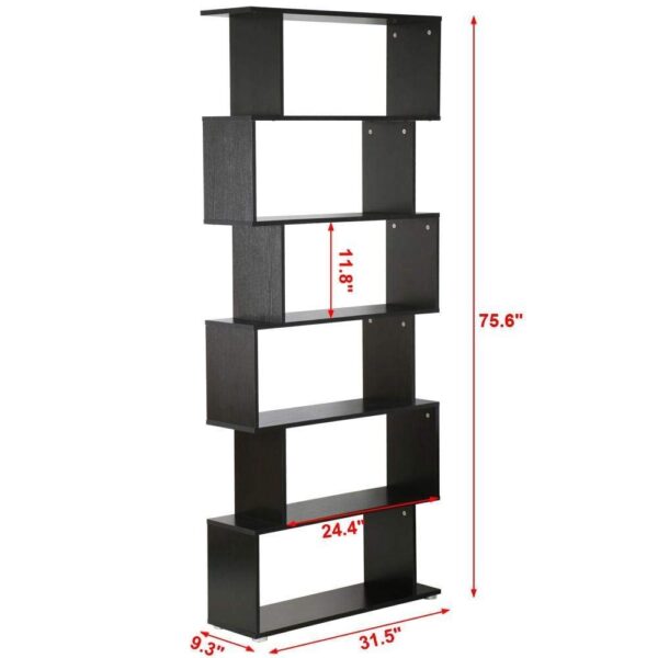 #BC-022BL Black 6 Tier Zig Zag Display Shelf - Image 11