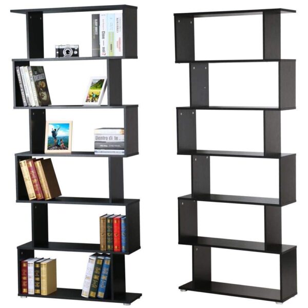#BC-022BL Black 6 Tier Zig Zag Display Shelf - Image 10