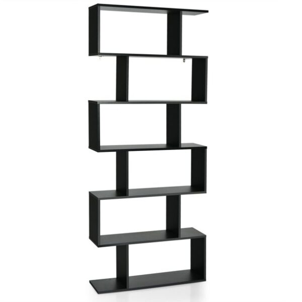 #BC-022BL Black 6 Tier Zig Zag Display Shelf - Image 4