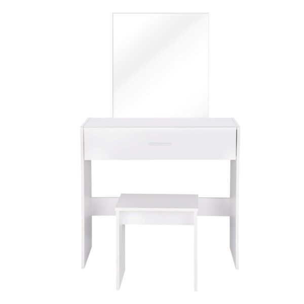 #DT-001 Vanity with Mirror & Stool - White - Image 4