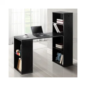 #PT-005BL Multi-use Desk with Shelves - Black