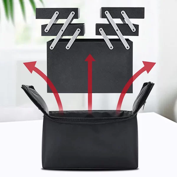 #MB 01-01 Multi-use Fabric Cosmetic Bag - Black - Image 5