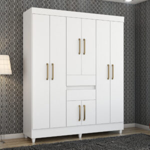 Munique 8 Door Wardrobe - White