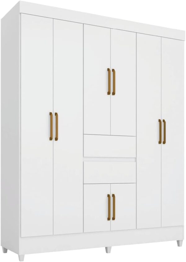 Munique 8 Door Wardrobe - White - Image 2