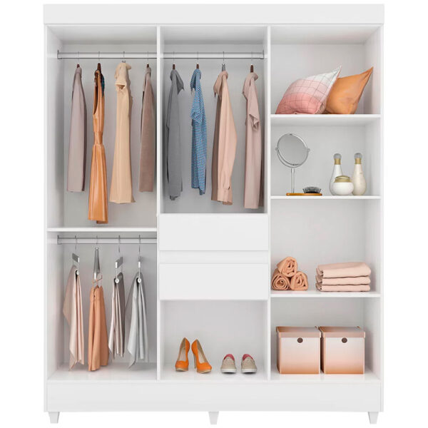 Munique 8 Door Wardrobe - White - Image 3
