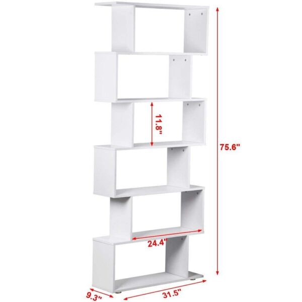 #BC-022WH White 6 Tier Zig Zag Display Shelf - Image 3