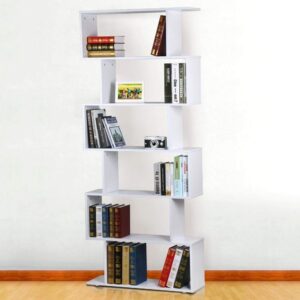 #BC-022WH White 6 Tier Zig Zag Display Shelf