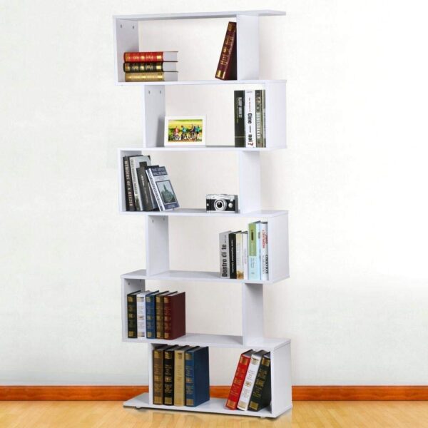 #BC-022WH White 6 Tier Zig Zag Display Shelf