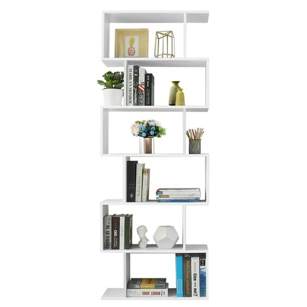 #BC-022WH White 6 Tier Zig Zag Display Shelf - Image 4