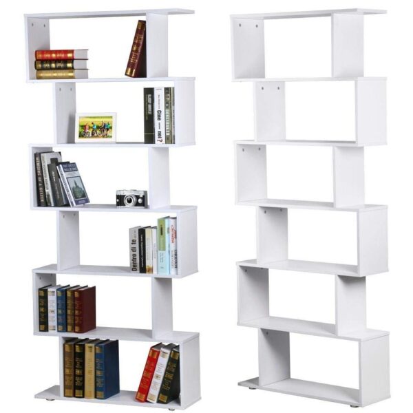 #BC-022WH White 6 Tier Zig Zag Display Shelf - Image 5