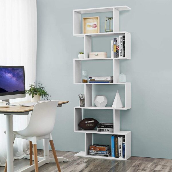 #BC-022WH White 6 Tier Zig Zag Display Shelf - Image 7