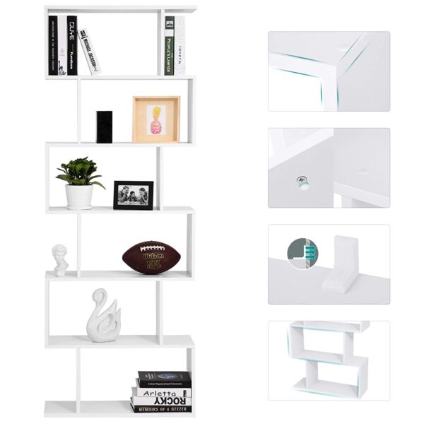 #BC-022WH White 6 Tier Zig Zag Display Shelf - Image 6