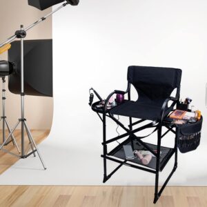 #RL 11-11 Portable Aluminium Folding Makeup Chair - Black