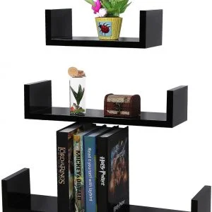 #YM 02-06 3PC Floating Shelves - Black