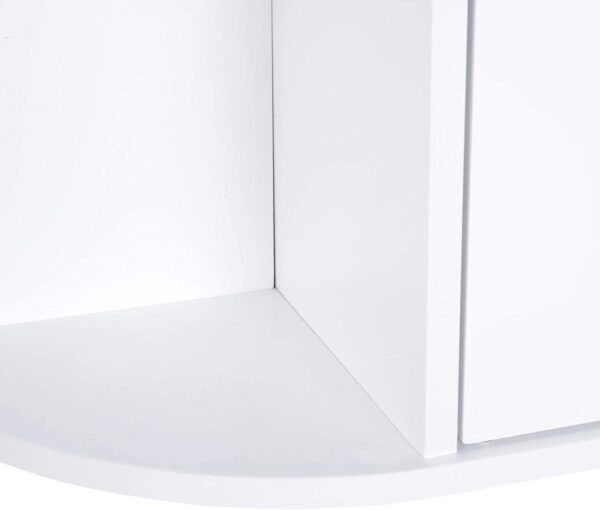 #BA-009 White 1 Door Medicine Cabinet with Mirror & External Shelves - Image 5