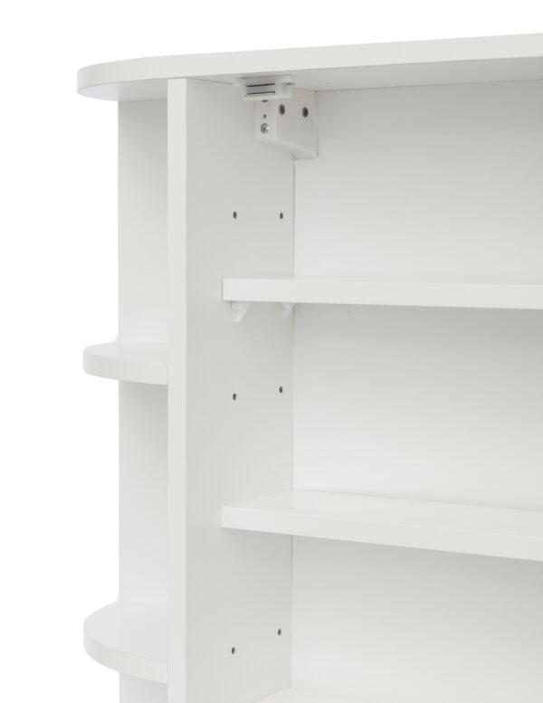 #BA-009 White 1 Door Medicine Cabinet with Mirror & External Shelves - Image 11