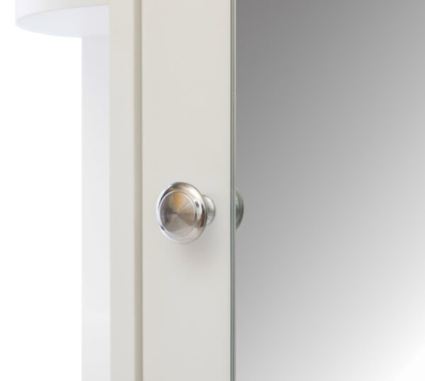 #BA-009 White 1 Door Medicine Cabinet with Mirror & External Shelves - Image 12