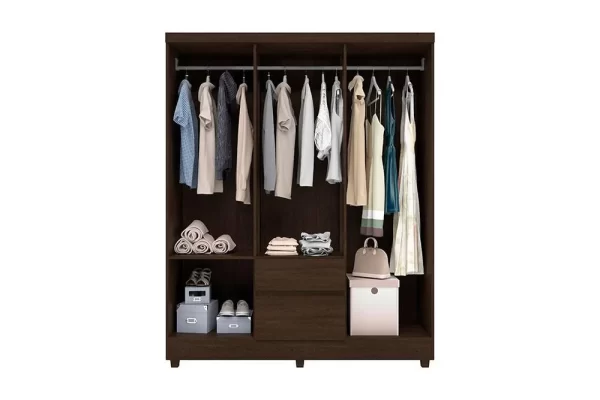 Combo Deal: Flash 6 Door Wardrobe & Astral 4 Drawers Chest of Drawers – Ebony Finish - Image 3