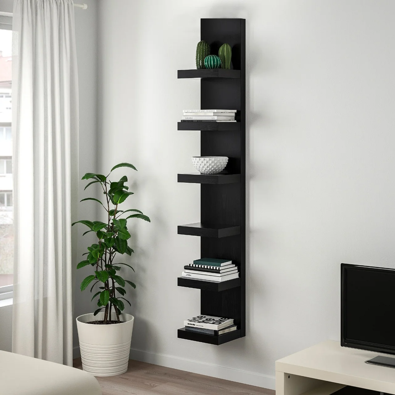 Cosmetic Wall Display Shelf Black Brand Source