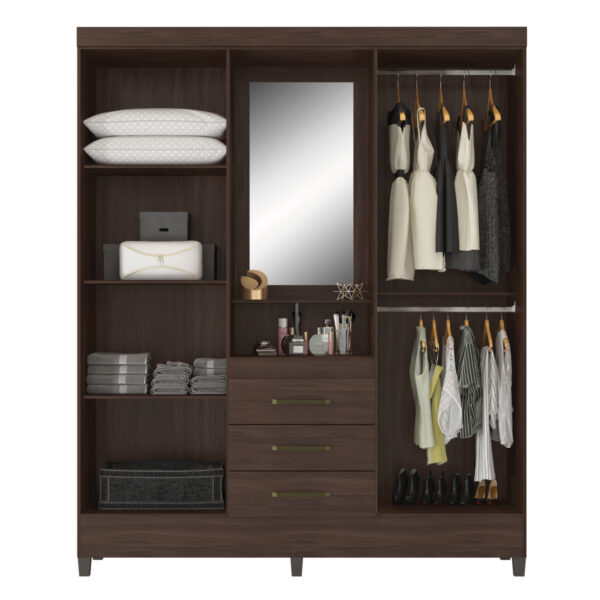 Little Capella Wardrobe with Mirror - Coffee Finish - Image 3