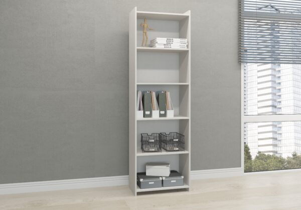 #700.91 5 Tier Bookcase - White - Image 2