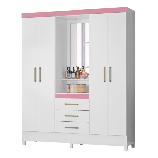 Little Capella Wardrobe with Mirror - White/Flex - Image 5