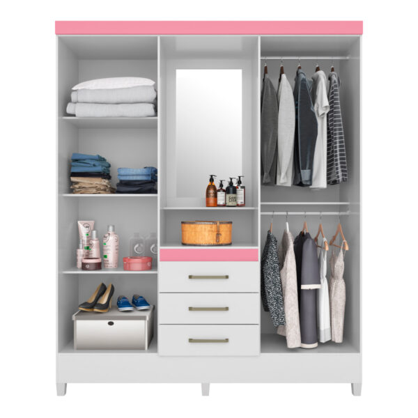 Little Capella Wardrobe with Mirror - White/Flex - Image 6