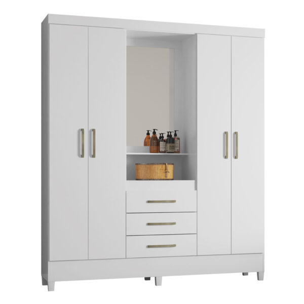 Little Capella Wardrobe with Mirror - White/Flex - Image 2