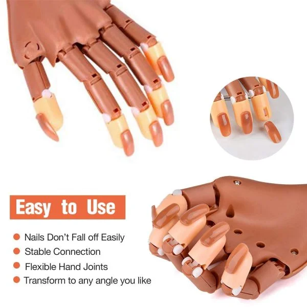 Soft Practice Hand for Nail Art Acrylic UV Gel Training Display Model  Manicure Tools Hand Mannequin for Nails Bendable Fingers