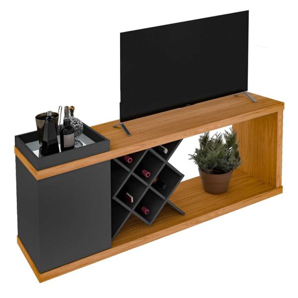 Madrid TV Stand/Bar - Oak/Graphite - Image 2