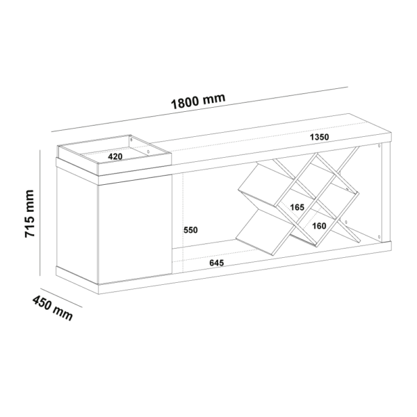 Madrid TV Stand/Bar - Oak/Graphite - Image 8