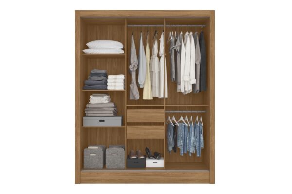 Bolivia 3 Sliding Doors Wardrobe - Freijo/Gray - Image 3