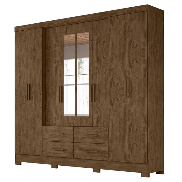 San Lorenzo Plus 8 Door Wardrobe with Mirrors - Brown - Image 2