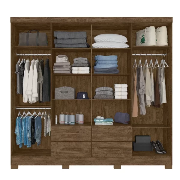 San Lorenzo Plus 8 Door Wardrobe with Mirrors - Brown - Image 3