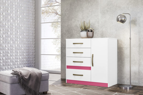 Combo Deal: Panama 6 Door Wardrobe & Venus Chest of Drawers – White - Image 5