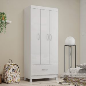 Prince 3 Door Wardrobe - White