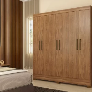 Verso 6 Door Wardrobe - Almond