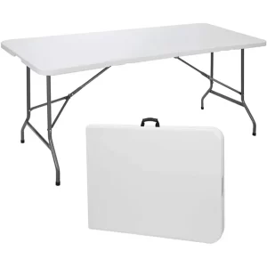 6FT White Plastic Folding Table