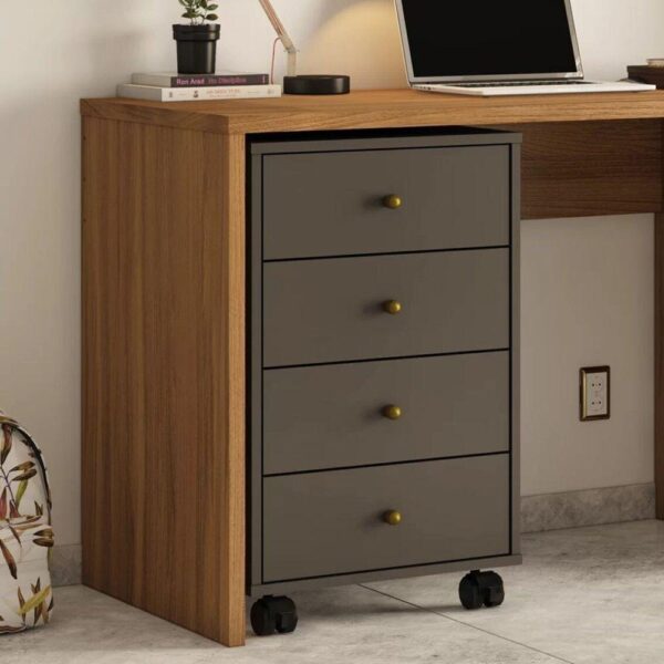 Presence 5 Drawers Storage Cabinet on Wheels - Graphite - Image 2
