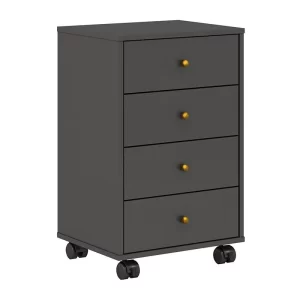 Presence 5 Drawers Storage Cabinet on Wheels - Graphite