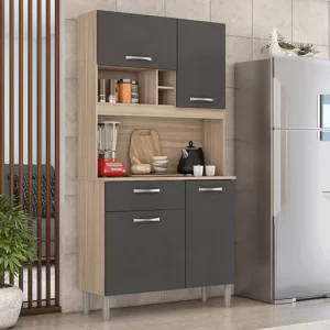 Malta Kitchen Kit Cabinet - Oat/Grey