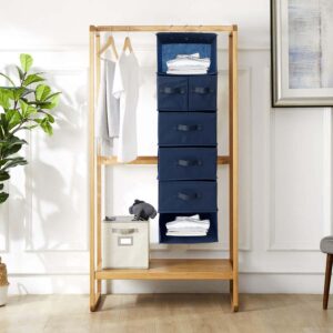 #H2 Blue Fabric 5 Drawer Hanging Closet Organizer