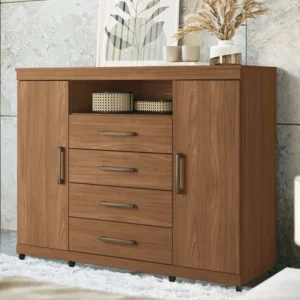 Havana Master Chest of Drawers with Wheels - Jatoba