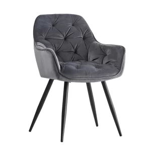 #CH 03-05 Velvet Accent Armchair - Dark Grey