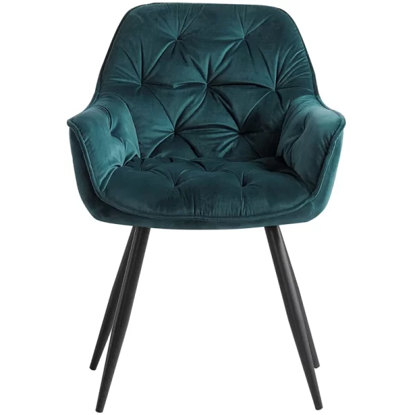 #CH 03-05 Velvet Accent Armchair - Dark Green - Image 2