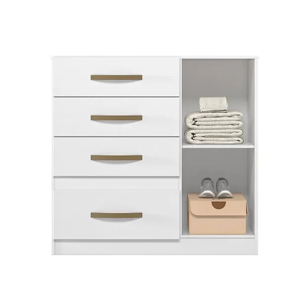 Combo Deal: Panama 6 Door Wardrobe & Venus Chest of Drawers – White - Image 8