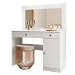 Bella Dresser Unit / Dressing Table with Mirror (Moonshine White Finis –  StudioKook